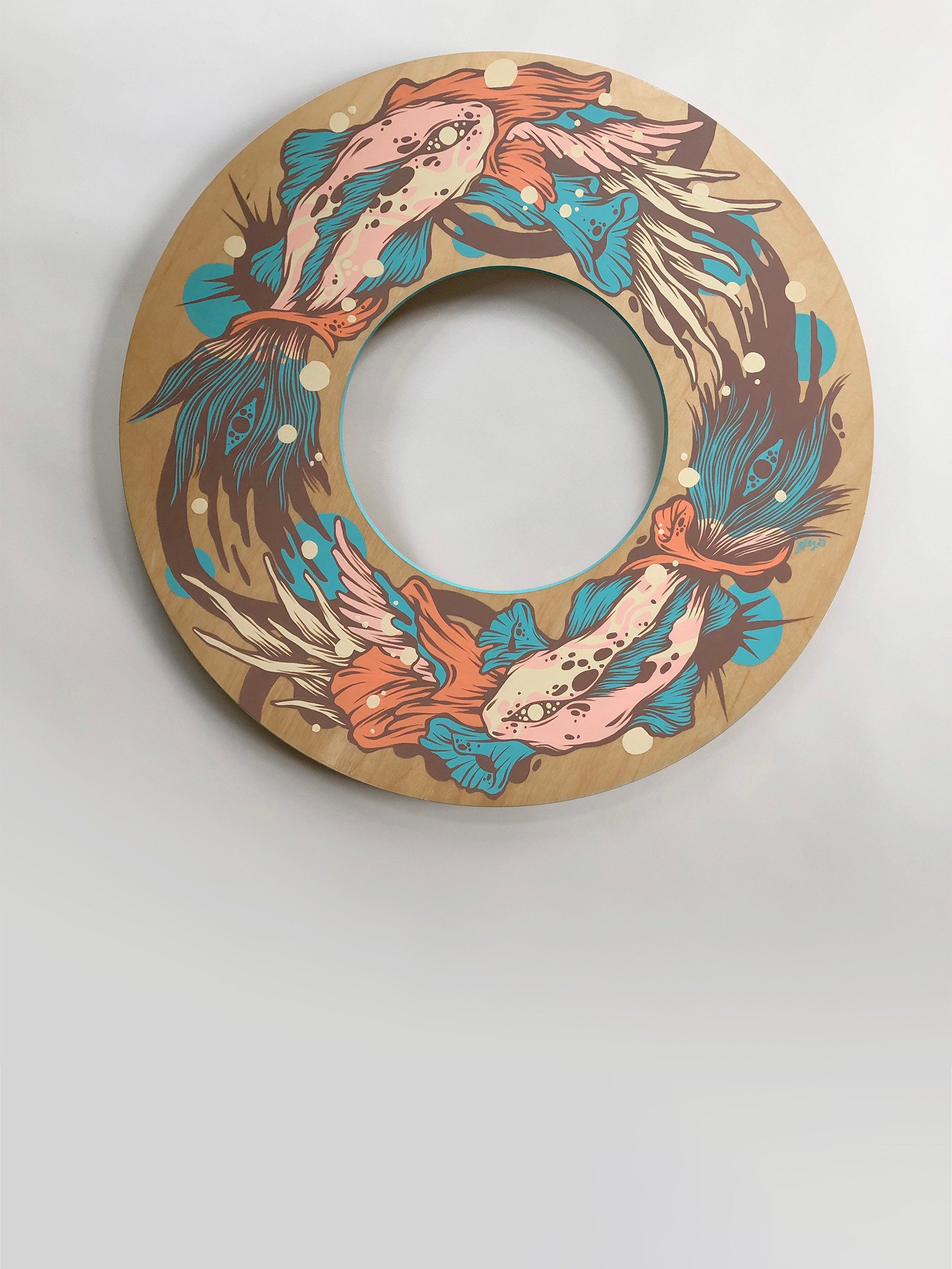 Breathing Above and Under II. Acrylic on Wood, pintura en venta
