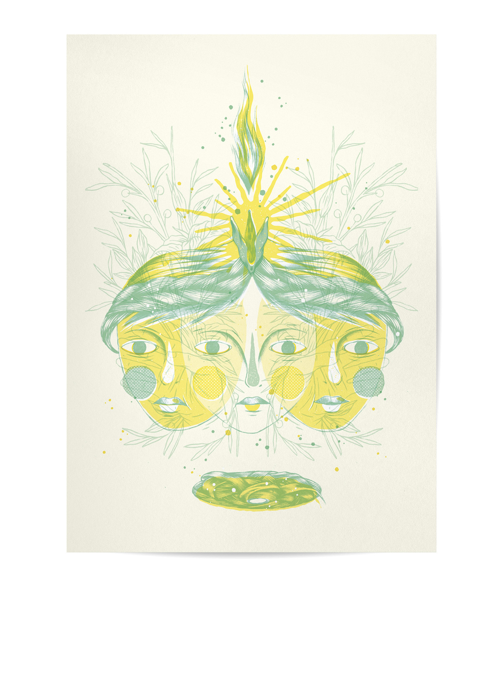 Layered Thoughts. risoprint., print for sale